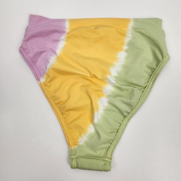 L*Space Frenchi Bikini Bottom in Tie Dye Purple Yellow Green Size XS - Picture 2 of 3